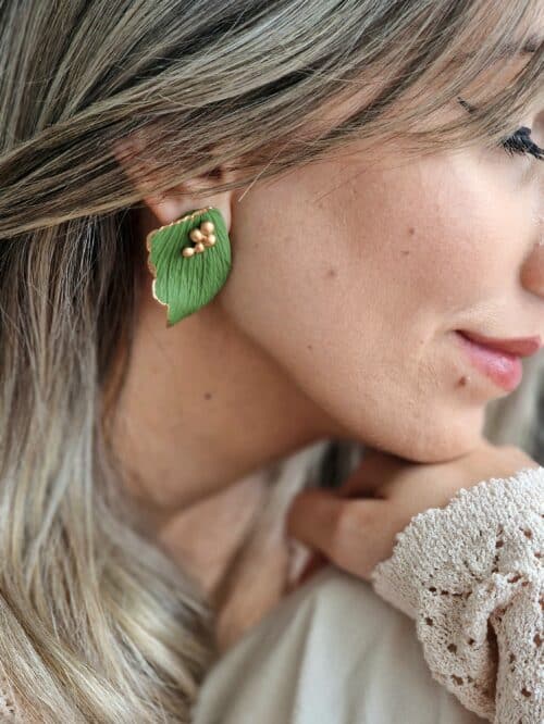 Cercei Frunza Olive