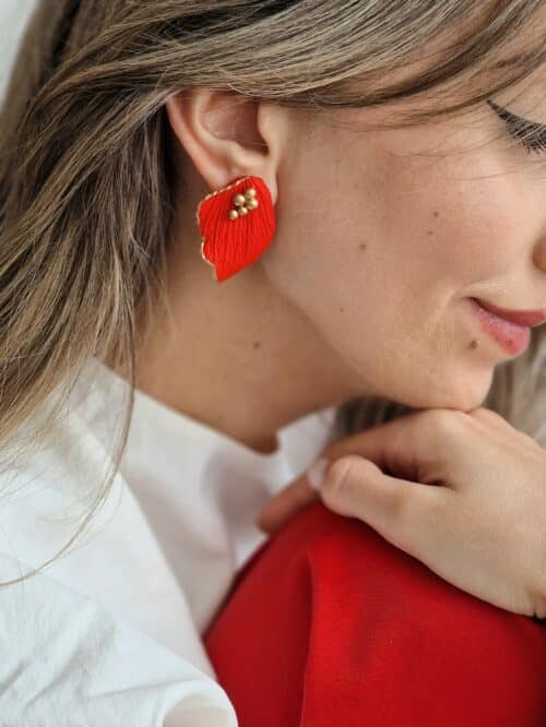 Cercei Frunza Red