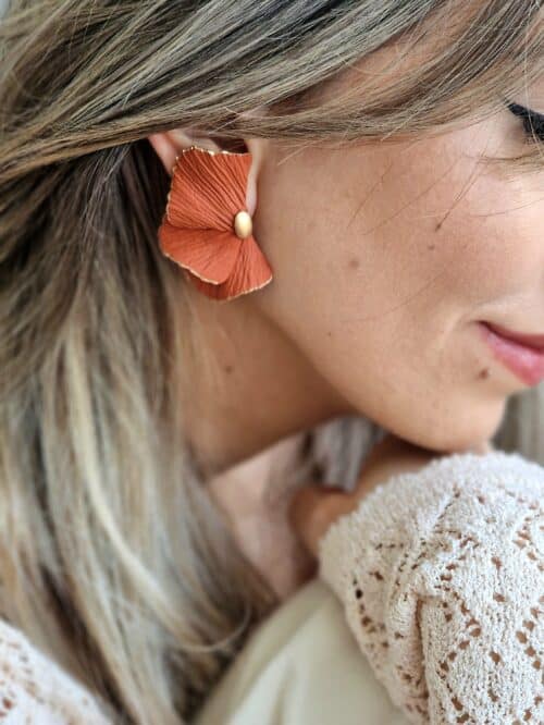 Cercei Petale zig zag Caramel
