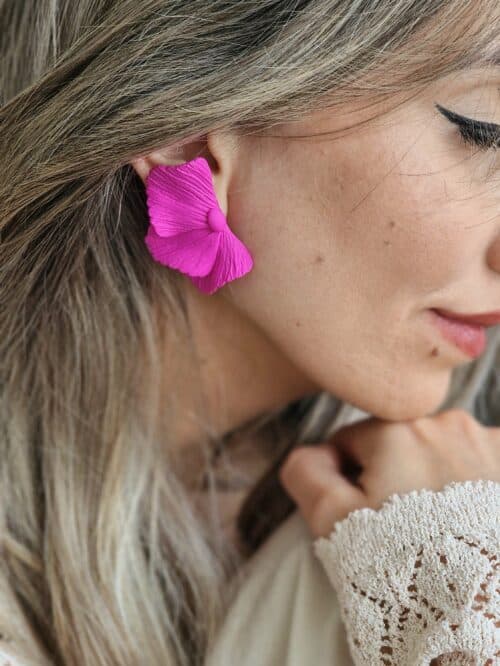 Cercei Petale zig zag Fuchsia