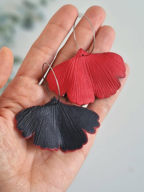 Cercei Ginkgo mare red&black