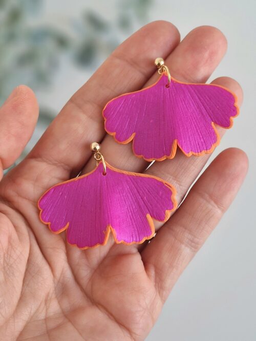 Cercei Ginkgo mic fuchsia&orange