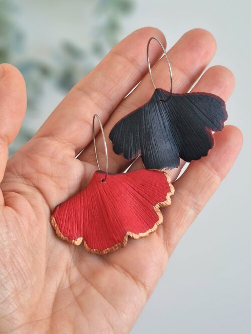 Cercei Ginkgo mic duo red&black