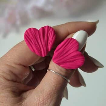 Cercei Amour Petals mini - fuchsia