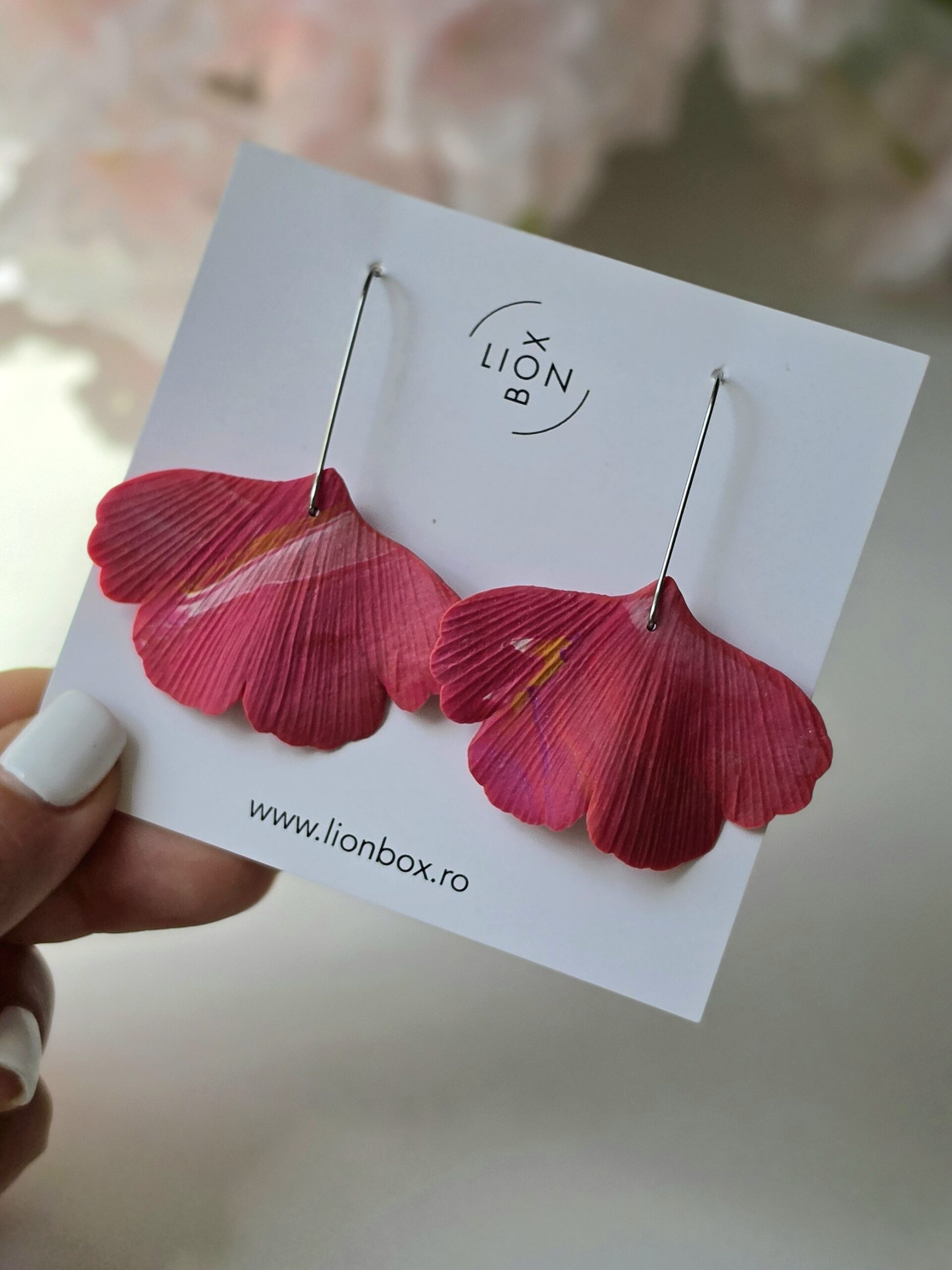 Cercei Ginkgo Mini Raspberry