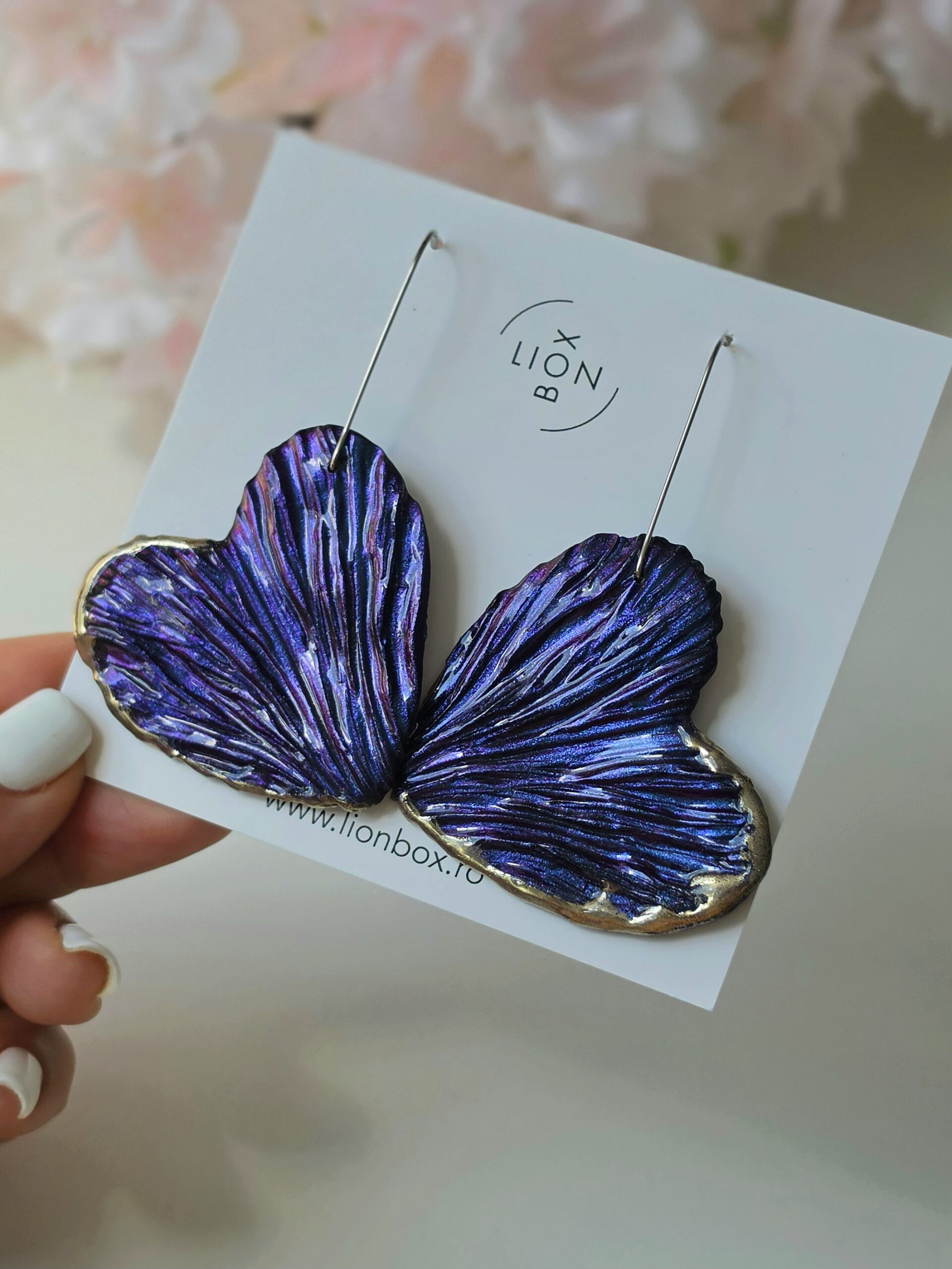 Cercei Petal Heart Violet Galaxy